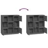 vidaXL Hoge kast 110,5x35x117 cm massief grenenhout grijs