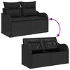 vidaXL Tuin Sofa Set met kussen met opslag 8 pcs Zwart Poly riet