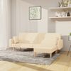 vidaXL Slaapbank 2-zits met voetenbank stof crèmekleurig