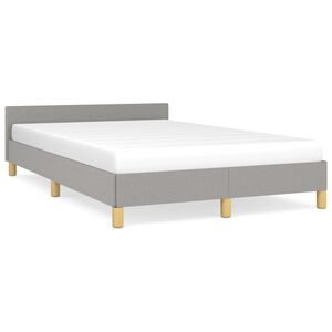 vidaXL Bedframe zonder matras 120x190 cm stof lichtgrijs