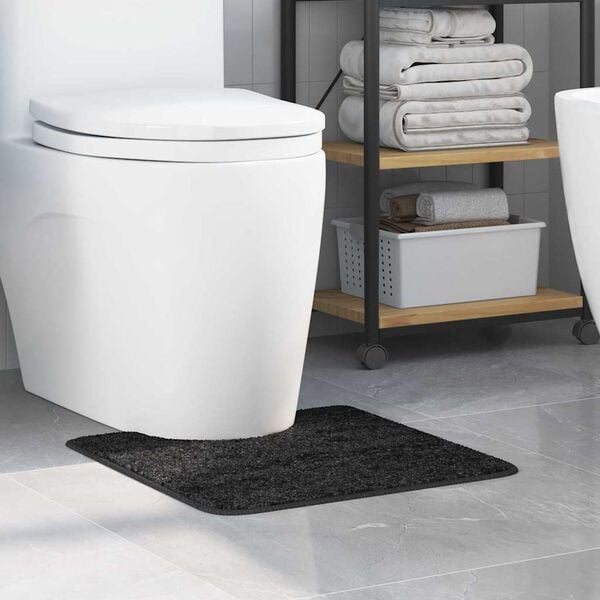 vidaXL Antislip Badmat met Toilet Cut Donkergrijs 50 x 50 cm PP