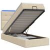vidaXL Ottoman Bed met Matrassen en LED Cr&egrave;mekleurig 100 x 200 cm Stof
