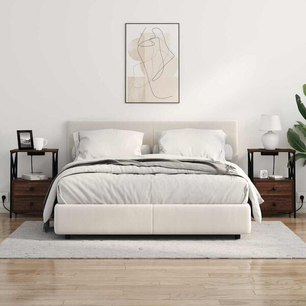 vidaXL Nachtkastje met lade Bruin Eiken 40 x 31 x 60 cm Bewerkt hout