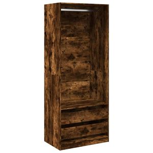 vidaXL Kledingkast 80x50x200 cm bewerkt hout gerookt eikenkleurig