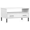 vidaXL Salontafel met metalen poten OSLO 85x50x45 cm masssief hout wit