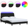 vidaXL Bedframe met LED zonder matras 140x190 cm stof zwart