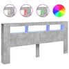 vidaXL Hoofdeinde met LED 220x18,5x103,5 cm bewerkt hout betongrijs