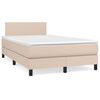 vidaXL Boxspring met matras en LED kunstleer cappuccinokleur 120x190cm