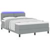 vidaXL Boxspring bed met matras Lichtgrijs 140 x 190 cm Stof