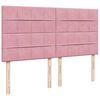 vidaXL Ottoman bed met matrassen en LED's 160x200cm fluweel roze