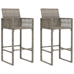 vidaXL Tuinbarkrukken 2 st poly rattan grijs