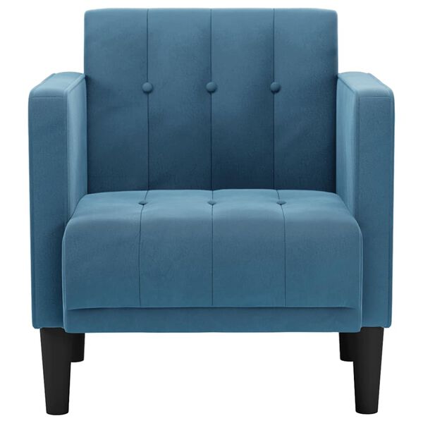 vidaXL Fauteuil met armleuningen Blauw 53 cm Fluweel