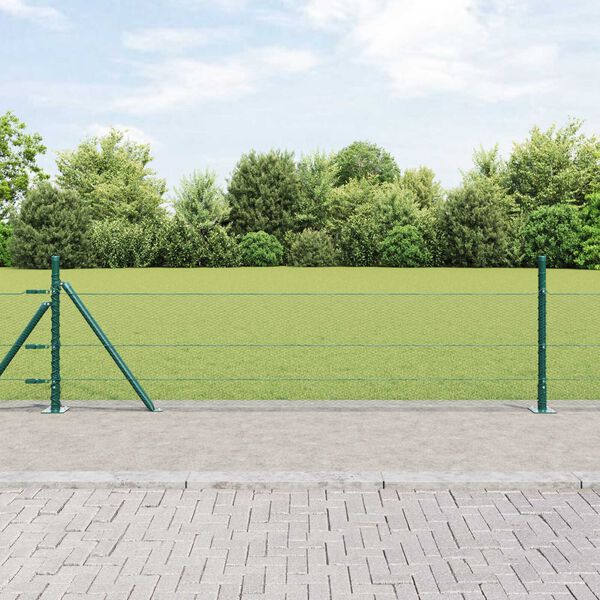 vidaXL Afrasteringspaal Groen 100 x 0,4 m (13 mm gaas) Staal en PVC