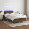 vidaXL Boxspring met matras en LED stof donkerbruin 120x190 cm