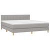vidaXL Boxspring met matras en LED stof lichtgrijs 160x200 cm