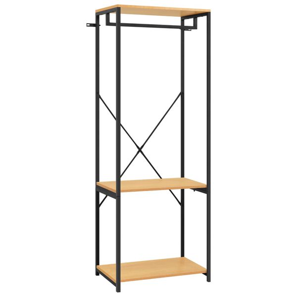 vidaXL Kledingkast 60x40x167 cm metaal spaanplaat zwart eikenkleurig