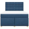 vidaXL Boxspring met matras stof blauw 140x190 cm