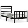 vidaXL Bedframe met hoofdbord massief hout zwart