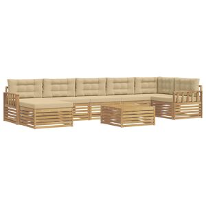 vidaXL Buiten bankenset 8 st Wit en Beige