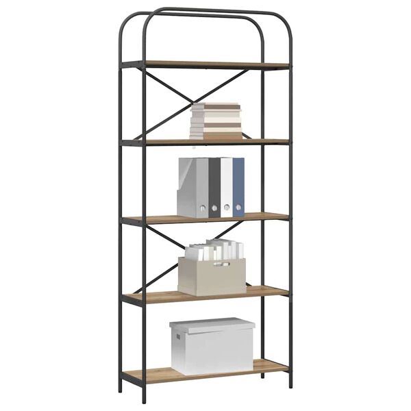 vidaXL Boekenkast Artisan Eiken 80 x 30 x 183 cm Bewerkt hout