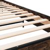 vidaXL Bedframe bewerkt hout en metaal gerookt eikenkleurig 90x200 cm