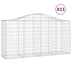 vidaXL Schanskorven 11 st gewelfd 200x50x100/120 cm ijzer