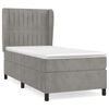 vidaXL Boxspring met matras fluweel lichtgrijs 100x200 cm