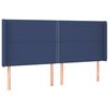 vidaXL Hoofdbord met randen 203x16x118/128 cm stof blauw