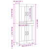 vidaXL Hoge kast 69,5x34x180 cm bewerkt hout sonoma eikenkleurig