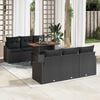 vidaXL Tuin Sofa Set met opslag 7 pcs Zwart Poly riet