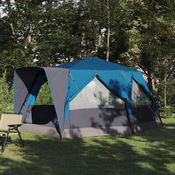vidaXL Huisje Tent met dak met opslag Blauw 400 x 350 x 212 cm