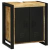 vidaXL Badkamermeubelset 3 pcs Bruin en zwart Massief Mango Hout