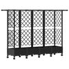 vidaXL Verhoogd Bed met Trellis en Dak Zwart 202,5 x 40 x 127 cm PP