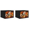 vidaXL Wandkastje GENNEP 2 st Zwart eiken 36 x 33 x 25 cm Bewerkt hout