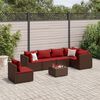 vidaXL 7-delige Loungeset met kussens poly rattan bruin