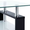 vidaXL Salontafel 95x55x40 cm gehard glas transparant en zwart