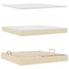 vidaXL Opbergbed met LED met matras Cr&egrave;me 200 x 200 cm Polyester