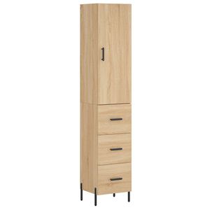 vidaXL Hoge kast 34,5x34x180 cm bewerkt hout sonoma eikenkleurig