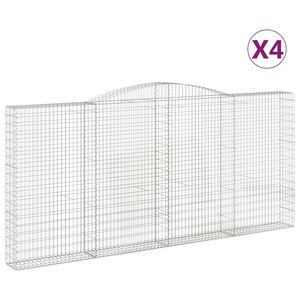 vidaXL Schanskorven 4 st gewelfd 400x30x180/200 cm ijzer