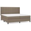 vidaXL Boxspring met matras stof taupe 200x200 cm