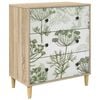 vidaXL Ladekast GOTHA Groene boomprint 66 x 36,5 x 75 cm Bewerkt hout
