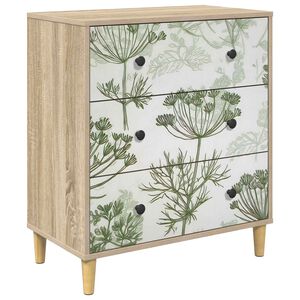 vidaXL Ladekast GOTHA Groene boomprint 66 x 36,5 x 75 cm Bewerkt hout