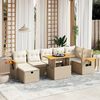 vidaXL 8-delige Loungeset met kussens poly rattan beige