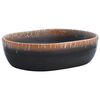 vidaXL Opzetwasbak ovaal 47x33x13 cm keramiek zwart en oranje