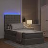 vidaXL Opbergbed met LED met matras Taupe 100 x 200 cm Polyester