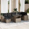 vidaXL 5-delige Loungeset met kussens poly rattan grijs