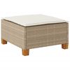 vidaXL Tuinkruk met kussen 63,5x56x32 cm poly rattan beige