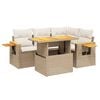 vidaXL 5-delige Loungeset met kussens poly rattan beige