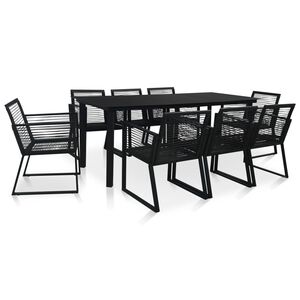 vidaXL 5-delige Tuinset PVC-rattan zwart