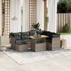 vidaXL 8-delige Loungeset met kussens poly rattan grijs